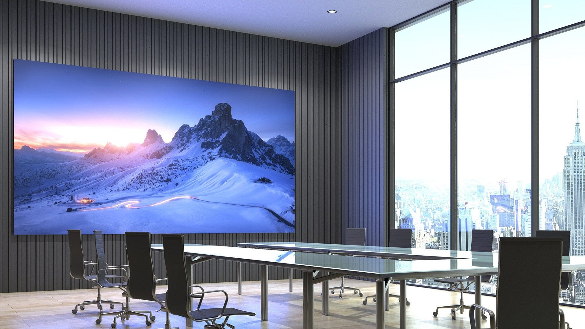 Videokonferenz auf dem LED-Display