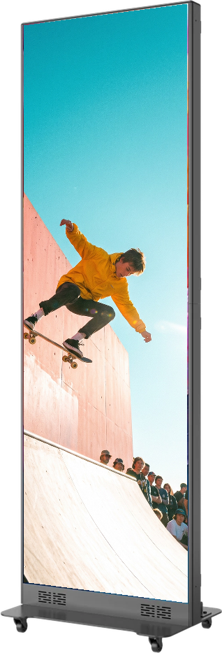 Absen PO1.5 Pro, LED-Poster mit Skater vor türkisem Himmel