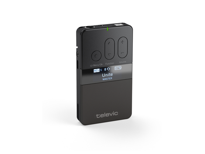 Televic Unite TP digitaler Bodypack-Transmitter mit OLED-Display
