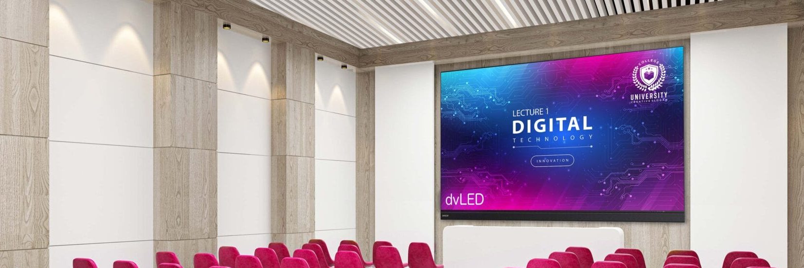 Beispiel Hörsaal mit LED-Wand 5,40 × 3,04 m