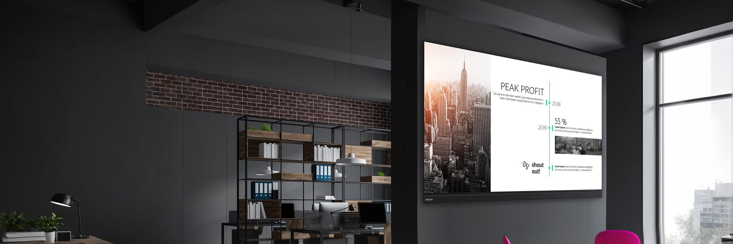 Beispiel Lobby mit LED-Wand 6,60 × 3,71 m